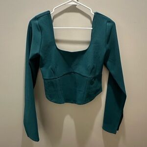 Abercrombie & Fitch Teal Square Neck Top
